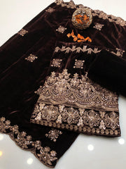 3 Pc Unstithed Velvet Collection