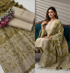 3 Pc Unstitched Dhanak Khaadi