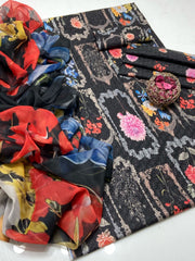 3 pc Unstitched Digital Print Swiss lawn