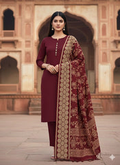 3 Pc Unstitched Pashmina Wool