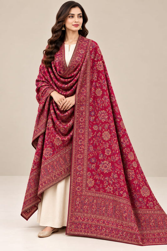 Pure Pashmina Kaani Work Shawl (KB-21R)