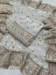 2 Pc Unstitched Handmade LCD Gotta Chiffon