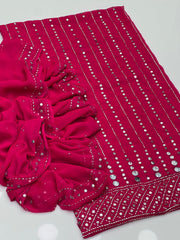 2 Pc Unstitched Mukesh Work Chiffon