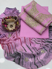 3 Pc Unstitched Handmade Gotta Lawn