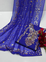 2 Pc Unstitched Press Gotta Chiffon jaal