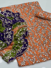 2 Pc Unstitched Handmade Chunri Gotta Chiffon