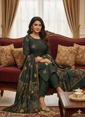 3 Pc Unstitched Leather Peach Wool (kBS0521)