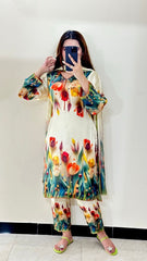 3 Pc Unstitched Shamoze silk Digital Prints