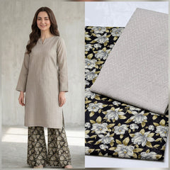 2 Pc Unstitched Lawn Self Jacquard