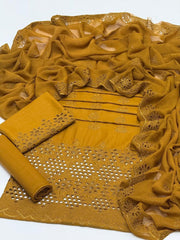 3 Pc Unstitched Boring Chickenkari Lawn