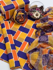 3 Pc Unstitched Swiss Jacquard Digital Prints