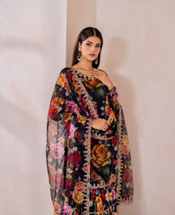 3 pc unstitched digital print Swiss lawn