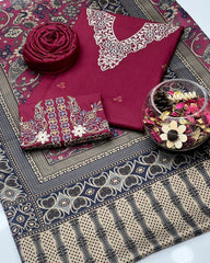 3 Pc Unstitched Dhanak Collection