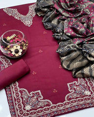 3 Pc Unstitched Dhanak Collection