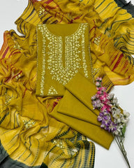 3 Pc Unstitched Handmade Gotta Lawn