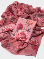 3 pc unstitched digital print Swiss lawn