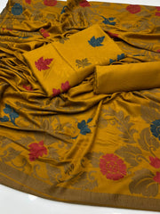 3 Pc Unstitched Leather Peach Wool (kBS0521)