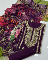 3 Pc Unstitched Handmade Gotta Lawn