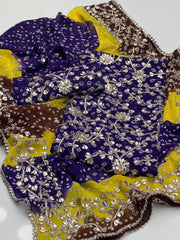 2 Pc Unstitched Handmade Chunri Gotta Chiffon