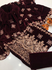 3 Pc Unstithed Velvet Collection