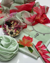 3 Pc Unstitched Shamoze Silk Fancy Neck