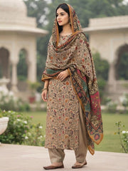 3 Pc Unstitched Kalamkari Pashmina Wool(J101)
