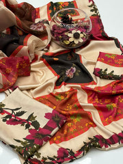3 Pc Unstitched Shamoze Silk Digital Prints (KSB 23)