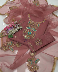 2 Pc Unstitched organza