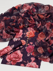 3 pc unstitched digital print Swiss lawn