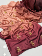 3 Pc Unstitched Shamoze Silk Tye n Dye Embroidered
