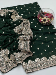 2 Pc Unstitched Bamber pure Chiffon Gotta(KSB0214)