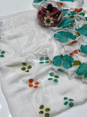 2 Pc Unstitched Shadow Sheesha Chiffon Oil paint