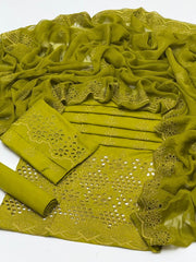 3 Pc Unstitched Boring Chickenkari Lawn