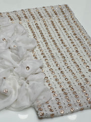 2 Pc Unstitched Handmade Gotta mukesh chiffon