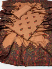 3 Pc Unstitched Kalamkari Pashmina Wool(KSB270)