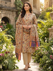 3 Pc Unstitched Kalamkari Pashmina Wool