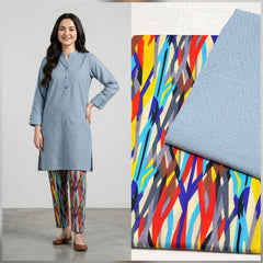 2 Pc Unstitched Lawn Self Jacquard
