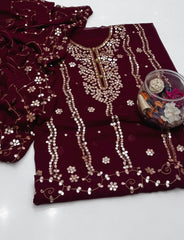 2 Pc Unstitched Press Gotta Chiffon jaal