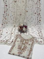 2 Pc Unstitched Press Gotta Chiffon jaal