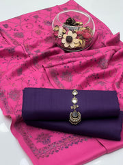 3 Pc Unstitched Pashmina Wool