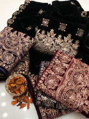 3 Pc Unstithed Velvet Collection