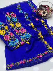 2 Pc Unstitched Ribbon work Chiffon