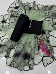 3 Pc Unstitched Chickenkari Dress