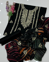 3 Pc Unstitched Handmade Gotta Lawn