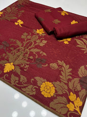 3 Pc Unstitched Leather Peach Wool (kBS0521)