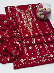 2 Pc Unstitched Press Gotta Chiffon jaal