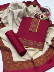 3 Pc Unstitched Pashmina Wool Moon Light (W001)