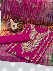 3 Pc Unstitched Handmade Gotta Lawn