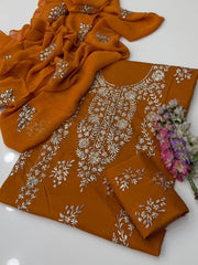 3 Pc Unstitched Lawn Handmade Gotta Work