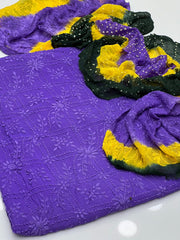 2 Pc Unstitched Handmade Pakka Boor Chiffon